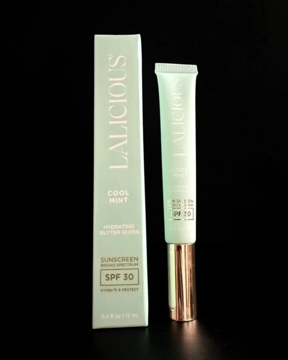 LALICIOUS Hydrating Butter Gloss SPF 30 COOL MINT ~ NEW IN BOX